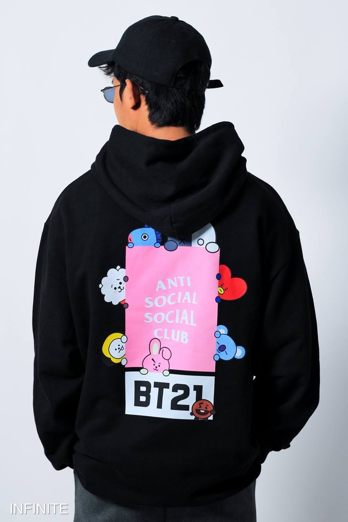 H002XXLBLACK ASSC HOODIE BT21