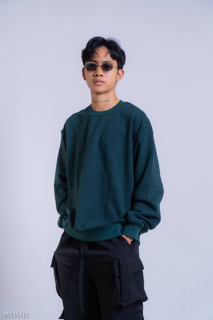 SS002LDARKGREEN 250G COTTON FLEECE PLAIN