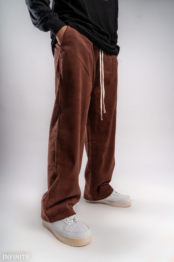 LP022XLBROWN CORDUROY LOOSE PANT