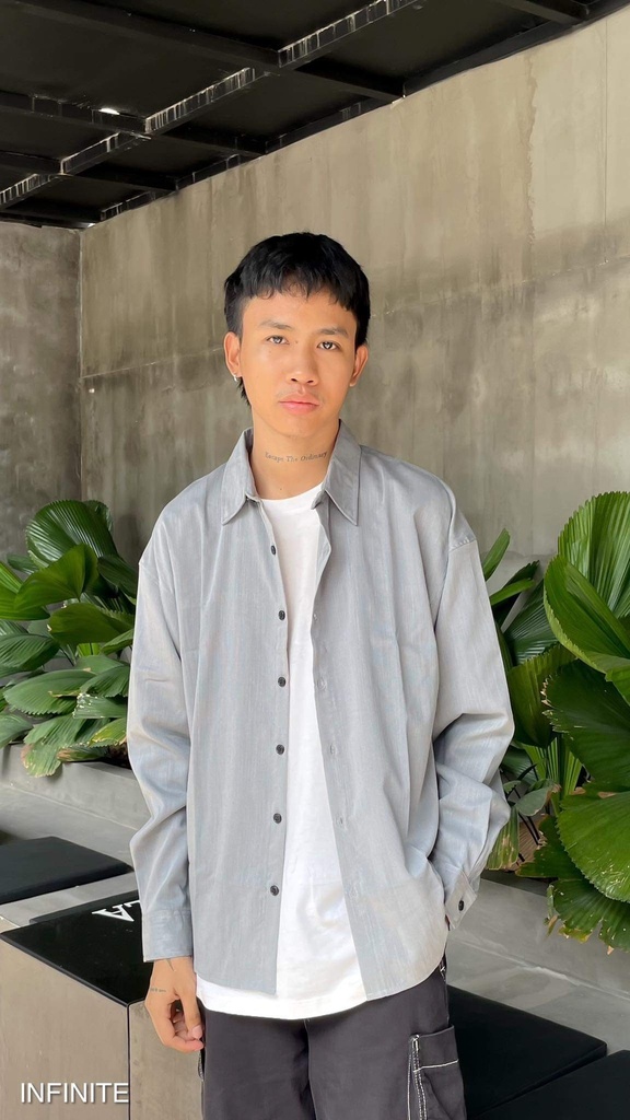 S006XLGRAY MUJII LONGSLEEVE SHIRT