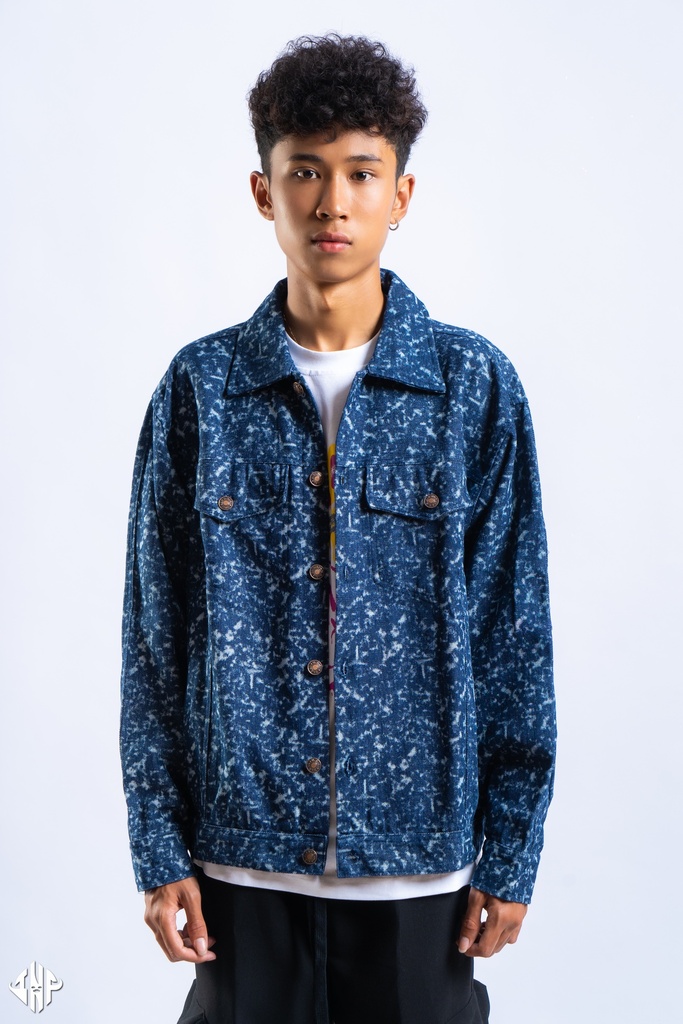 J020OCEANBLUEM PATTERN JEANS JK