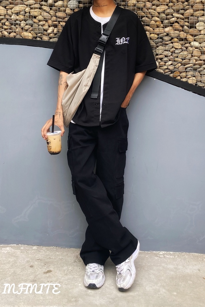 LP053BLACKL MULTI POCKET JEANS CARGO