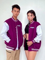 J006MPURPLE VARSITY JACKET [BEAR]