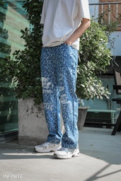 LP026LSKYBLUE PATTERN JEANS [PRINT]
